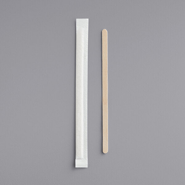 Bamboo Stir Sticks,WRAPPED  7" 500ct